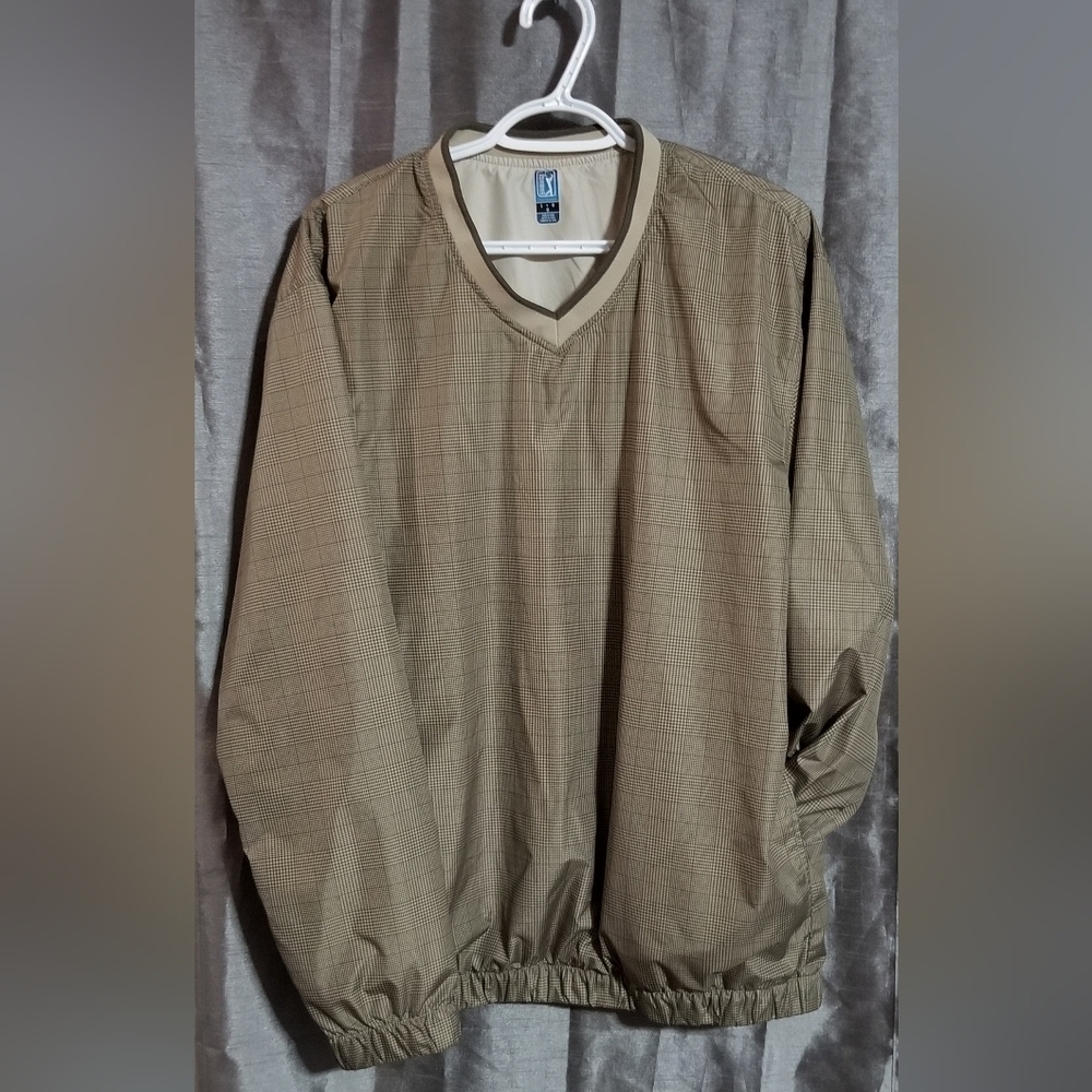 Perry Ellis PGA Tour VNeck Pullover Golf Rain Wind Mesh Lined Sweater Size Large - Picture 2 of 16